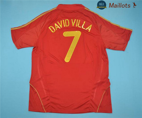 Maillot Retro 2008 Espagne Domicile (7 David Villa)