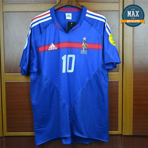 Maillot Retro 2004 Coupe du Europe France Domicile (10 Zidane)