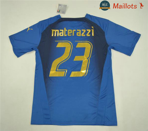 Maillot Retro 2006 Coupe du Monde Italie Domicile (23 MATERAZZI)