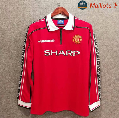 Maillot Retro 1998-99 Manchester united Manche Longue Domicile