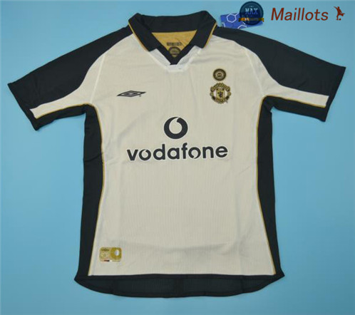 Maillot Retro 2001-02 Manchester united Third Blanc