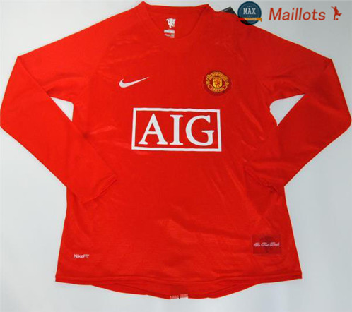 Maillot Retro 2007-08 UCL final sleeve Manchester United Manche Longue