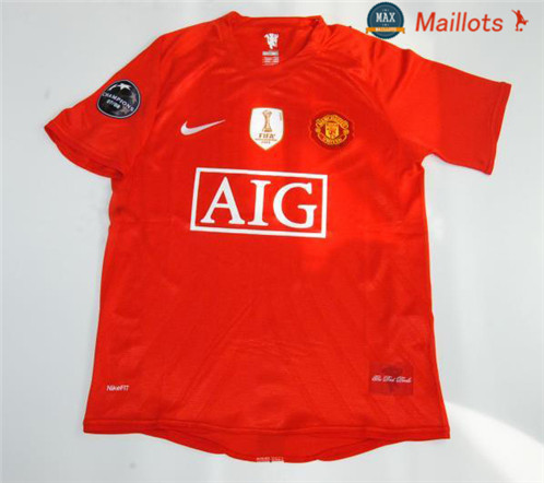 Maillot Retro 2007-08 sleeve UCL final Manchester United