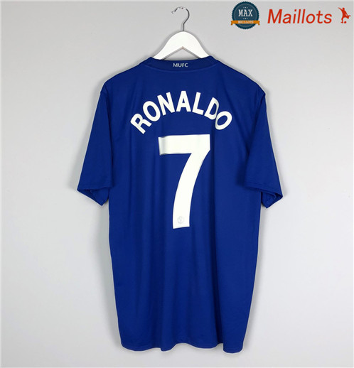 Maillot Retro 2008-09 Manchester United Exterieur Bleu (7 Cristiano Ronaldo)