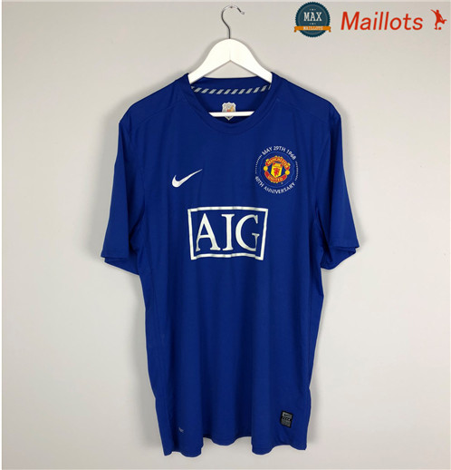Maillot Retro 2008-09 Manchester United Exterieur Bleu
