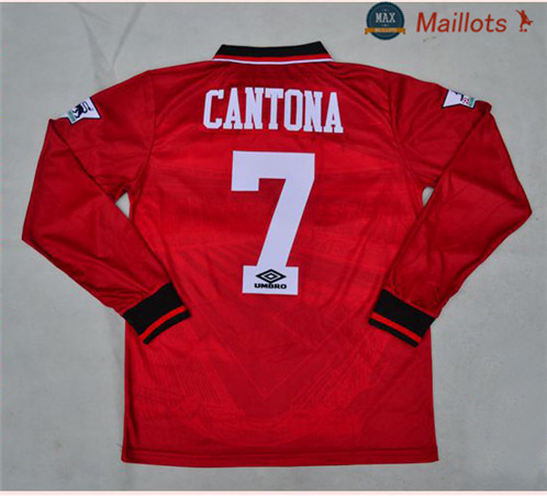 Maillot Retro 1994 Manchester United Manche Longue Domicile Rouge (7 Cantona)