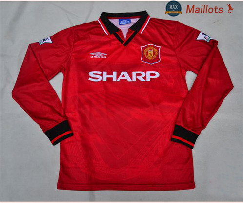 Maillot Retro 1994 Manchester United Manche Longue Domicile Rouge