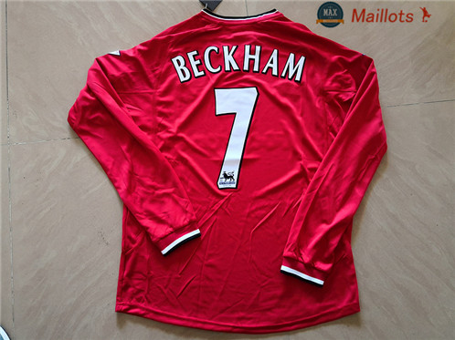 Maillot Retro 2000-01 Manchester united Manche Longue Domicile (7 Beckham)