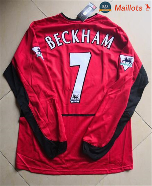 Maillot Retro 2002-03 Manchester United Manche Longue Domicile (7 Beckham)