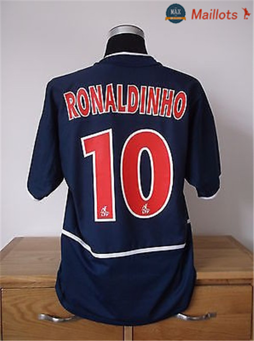 Maillot Retro 2002-03 PSG Domicile Bleu (10 Ronaldinho)