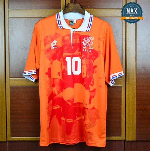 Maillot Retro 1996 Coupe du Europe Pays Bas Domicile (10 Bergkamp)