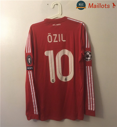 Maillot Retro 2011-12 Real Madrid Manche Longue Third Rouge (10 Ozil)