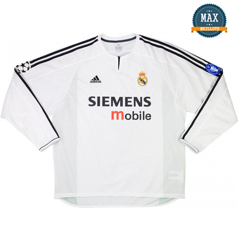 Maillot Retro 2003-04 UCL final Real Madrid Domicile Manche Longue