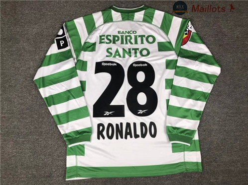 Maillot Retro 2003 Lisbon home Manche Longue (28 Ronaldo)