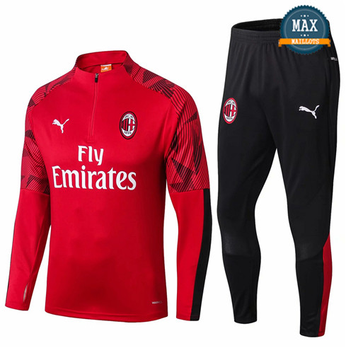 Survetement AC Milan 2019/20 Rouge sweat zippe