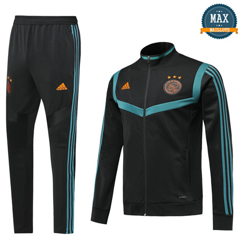 Veste Survetement Ajax 2019/20 Noir/Bleu