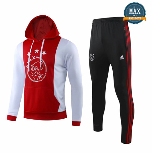 Survetement à Capuche Ajax 2019/20 Rouge/Blanc