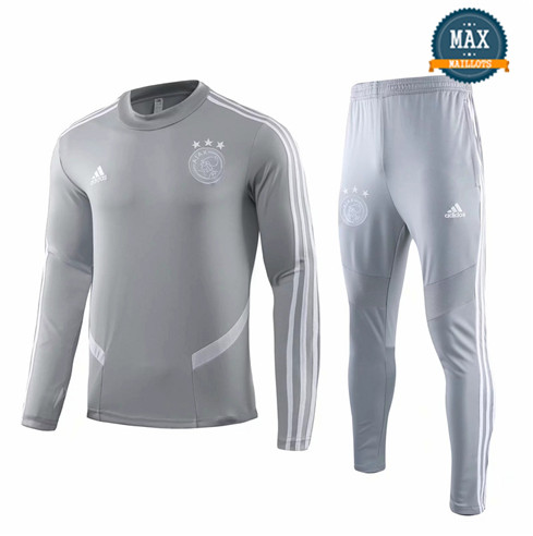 Survetement AFC Ajax 2019/20 Gris Col Rond