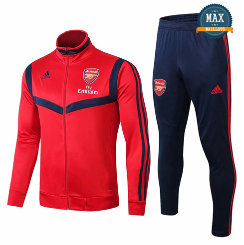 Veste Survetement Arsenal 2019/20 Rouge/Bleu Col Haut