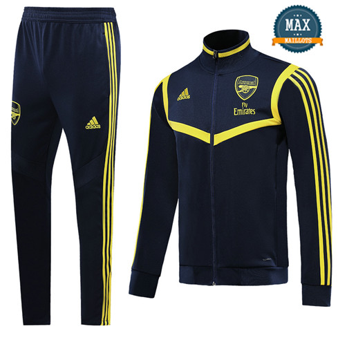 Veste Survetement Arsenal 2019/20 Bleu Marine/Jaune Col Haut