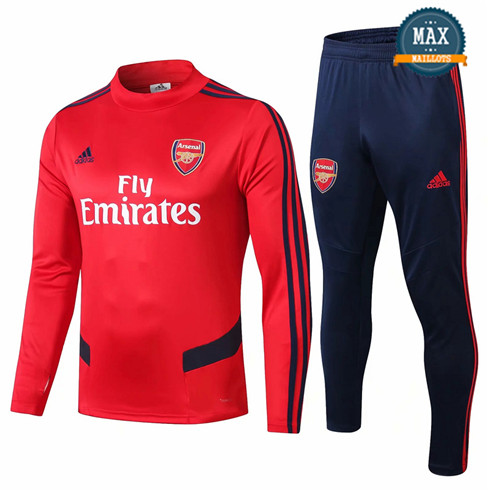 Survetement Arsenal 2019/20 Rouge/Bleu Col Rond