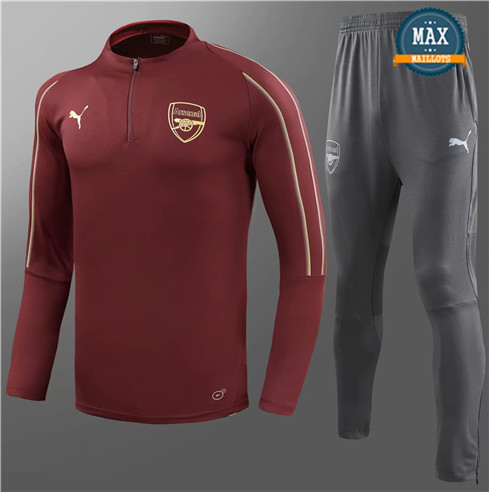 Survetement Arsenal 2019/20 Bordeaux/Rouge Col haut