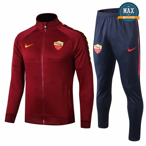 Veste Survetement AS Roma 2019/20 Jujube Rouge + Short Bleu