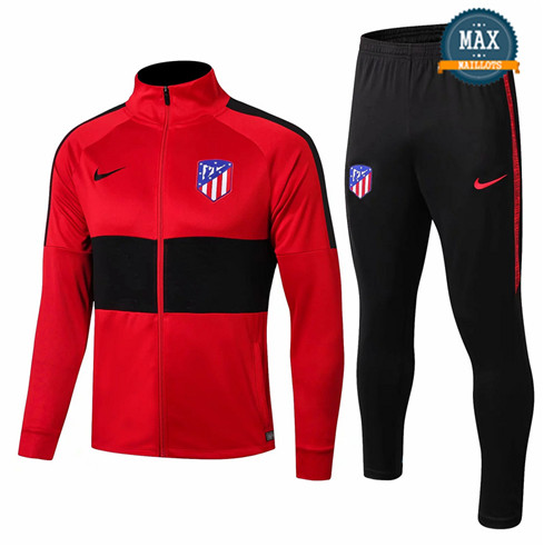 Veste Survetement Atletico Madrid 2019/20 Rouge/Noir Col Haut