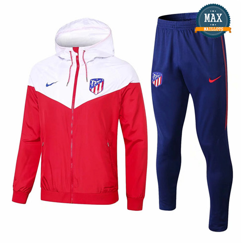 Coupe vent à Capuche Atletico Madrid 2019/20 Rouge/Blanc + Short Bleu