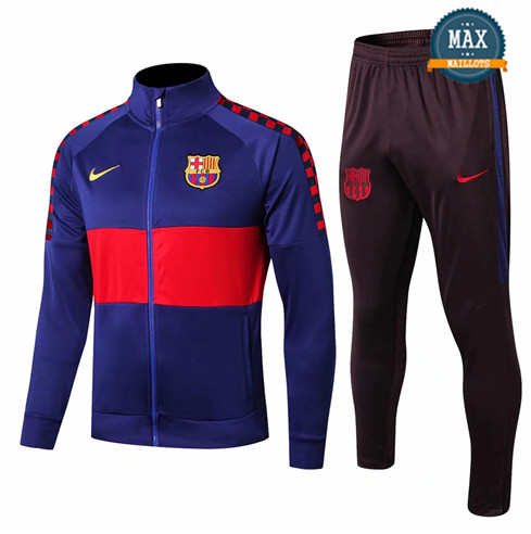 Veste Survetement Barcelone 2019/20 Bleu Marine Col Haut