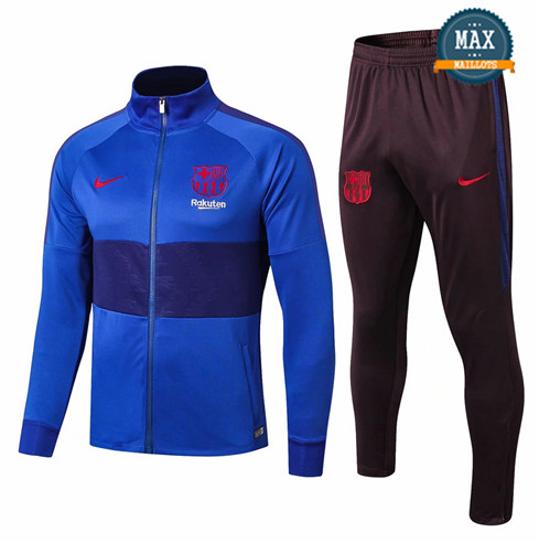 Veste Survetement Barcelone 2019/20 Bleu Col Haut