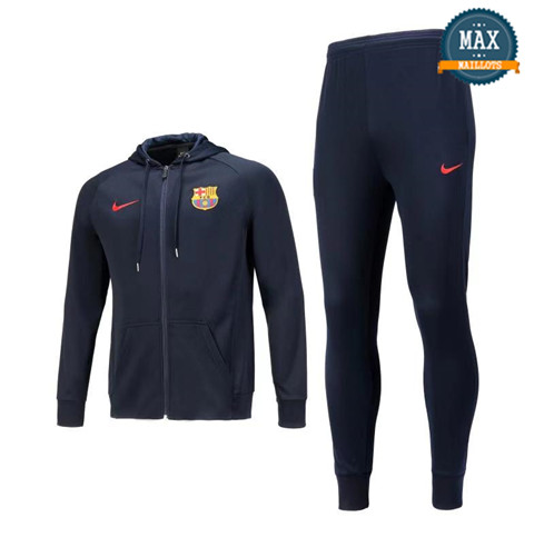 Veste Survetement à Capuche Barcelone 2019/20 Bleu Marine