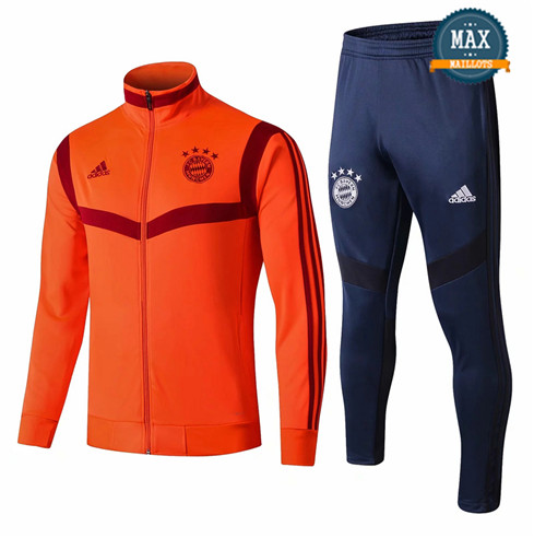 Veste Survetement Bayern Munich 2019/20 Orange + Short Bleu