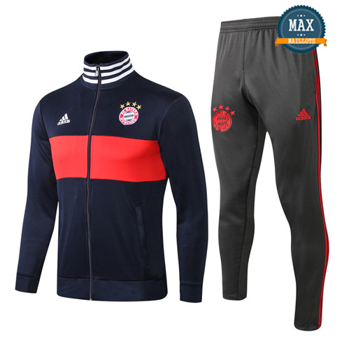 Veste Survetement Bayern Munich 2019/20 Bleu Marine/Rouge