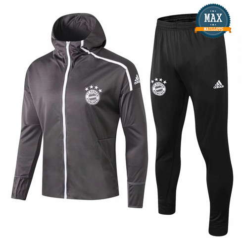 Veste Survetement à Capuche Bayern Munich 2019/20 Gris fonce