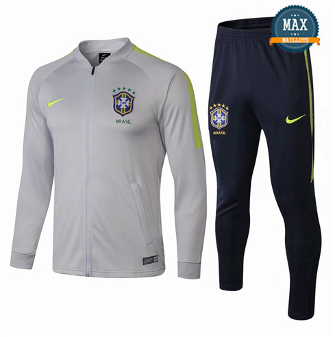 Veste Survetement Brésil 2019/20 Gris Blanc