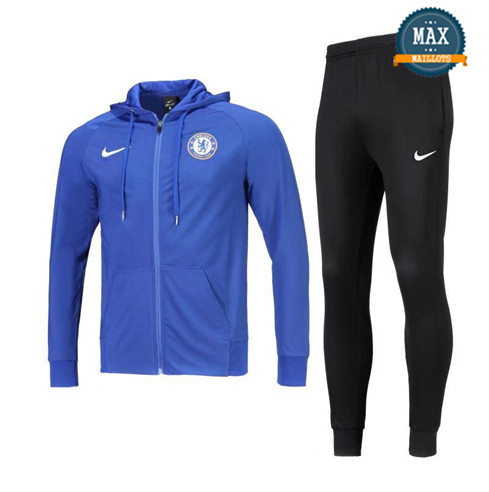 Veste Survetement à Capuche Chelsea 2019/20 Bleu