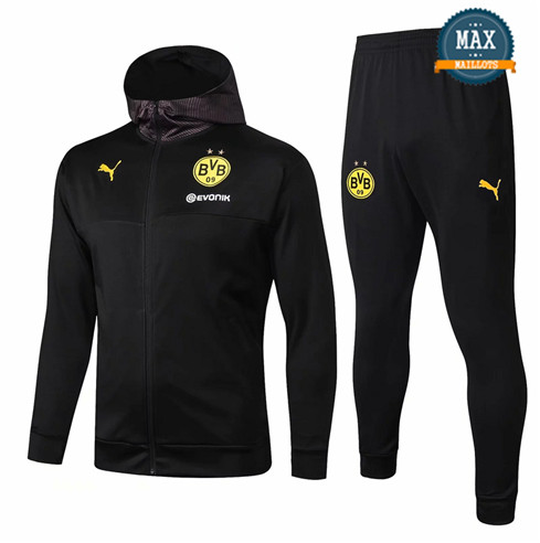 Veste Survetement à Capuche Borussia Dortmund 2019/20 Noir