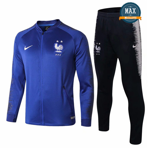 Veste Survetement France 2 Etoiles 2019/20 Bleu Gris