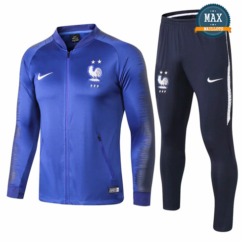 Veste Survetement France 2 Etoiles 2019/20 Bleu Gris Strike Drill