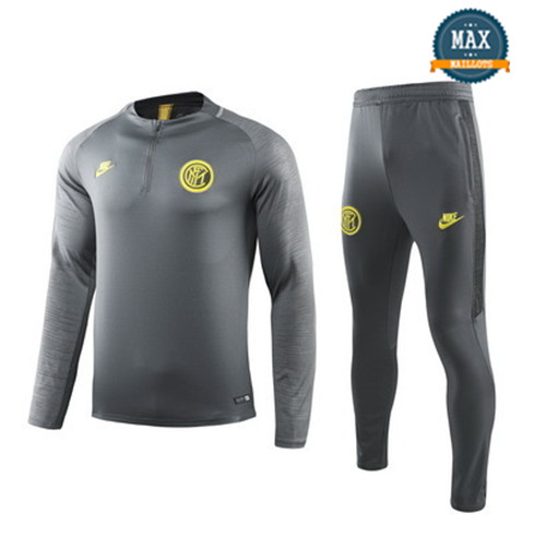 Survetement Inter Milan 2019/20 Gris Col Rond sweat zippé