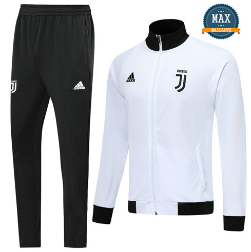 Veste Survetement Juventus 2019/20 Blanc + Short Noir Col Haut