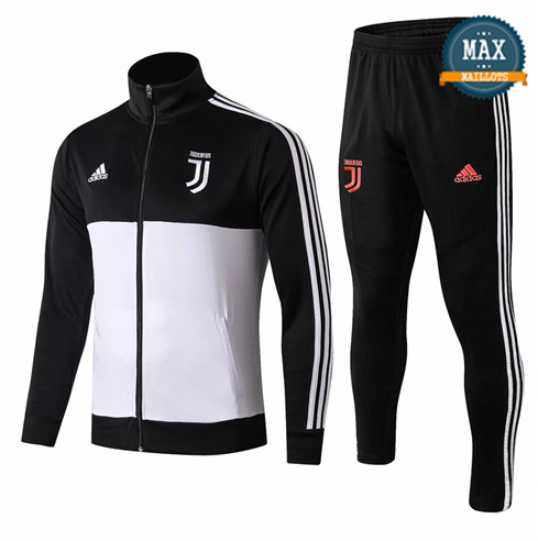 Veste Survetement Juventus 2019/20 Noir/Blanc Col Haut