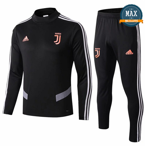 Survetement Juventus 2019/20 Noir/Gris Col Rond