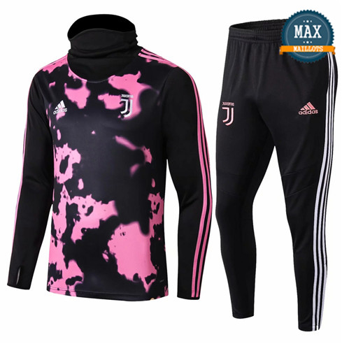 Survetement Juventus 2019/20 Noir/Rose Col Haut