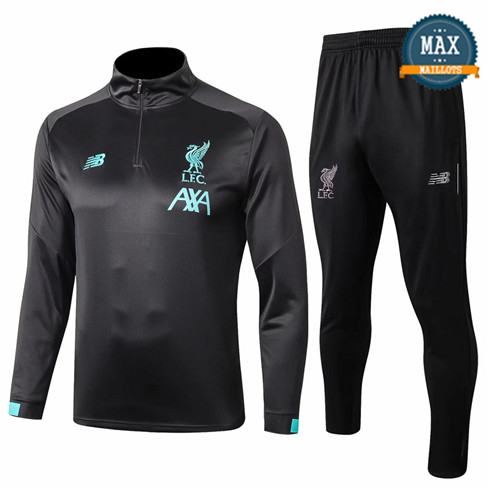 Survetement Liverpool 2019/20 Noir Col Haut sweat zippé