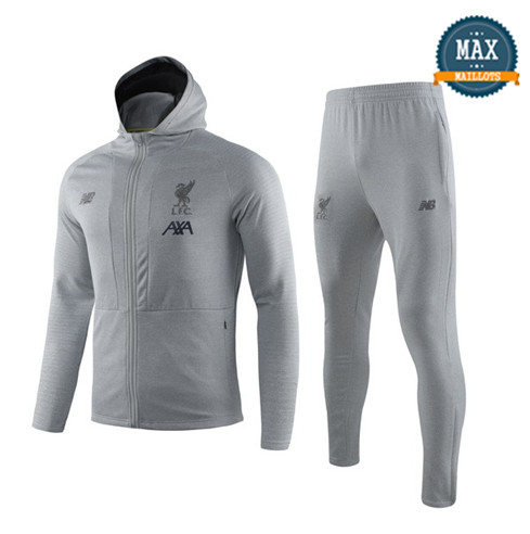 Veste Survetement à Capuche Liverpool 2019/20 Gris