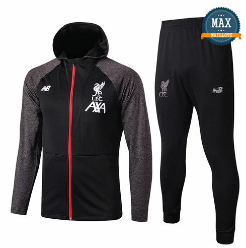 Veste Survetement à Capuche Liverpool 2019/20 Noir