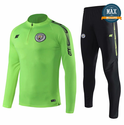 Survetement Manchester City 2019/20 Vert + Short Noir