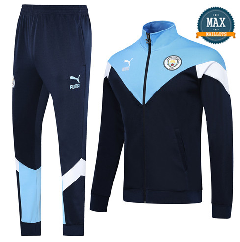 Veste Survetement Manchester City 2019/20 Bleu Clair/Bleu Marine